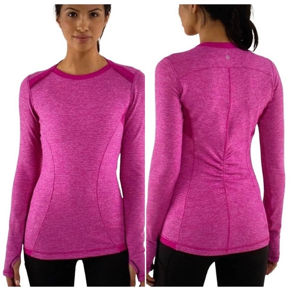 Lululemon Base Runner Long Sleeve in Raspberry size 2 - Picture 7 of 11